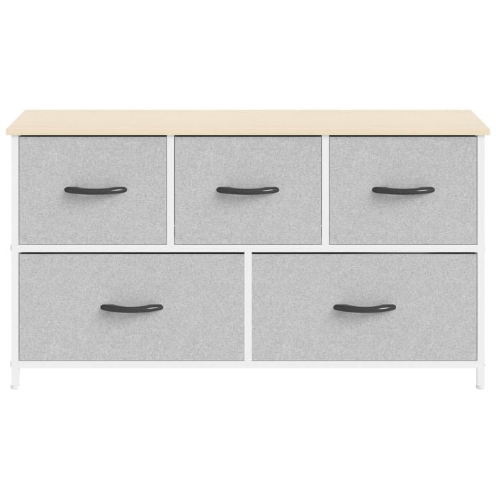 Ufurniture Chest of 5 Drawers Fabric Storage Cabinet Beige