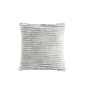 Dreamaker Embossed Teddy Fleece Cushion Silver Grey 45x45cm