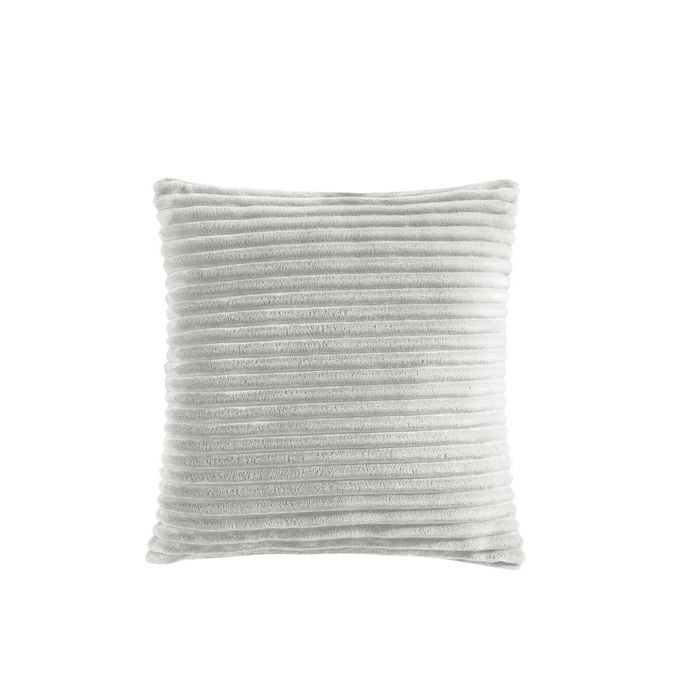 Dreamaker Embossed Teddy Fleece Cushion Silver Grey 45x45cm