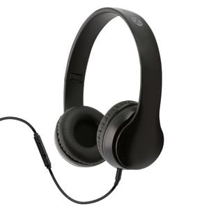 Moki Flip Headphones + Removable 3.5mm Audio Cable & In-line Mic - Black