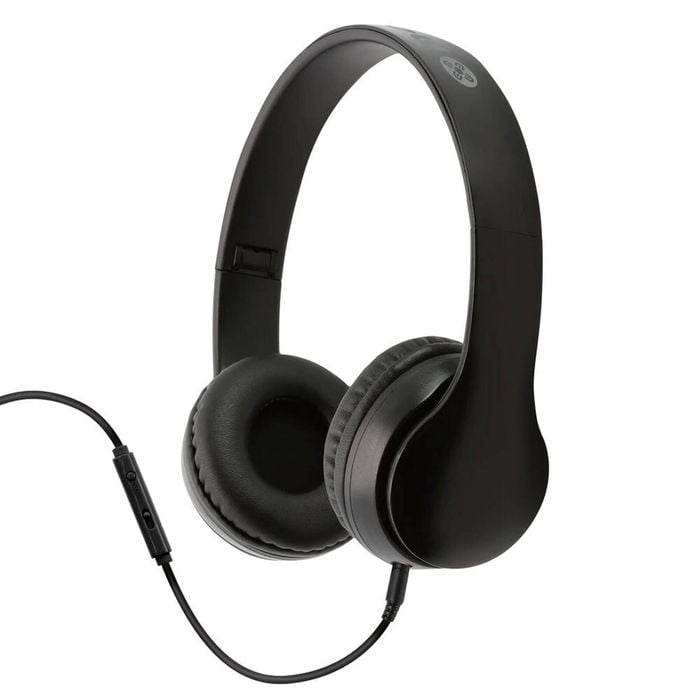 Moki Flip Headphones + Removable 3.5mm Audio Cable & In-line Mic - Black