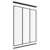 Lugna 2400 x 1800mm Black Optiglass Panels Wardrobe Triple Sliding Doors