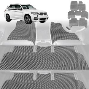 6D Diamond Car Floor Mats for BMW X5 2013-2018-Ultimate Set-Grey-Outback GT