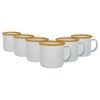 Argon Tableware 130ml Enamel Espresso Cups - Yellow - Set Of 6 Metal Drinking Mugs Teacup Coffee Mug Set Hot, Cold Drinks Cups