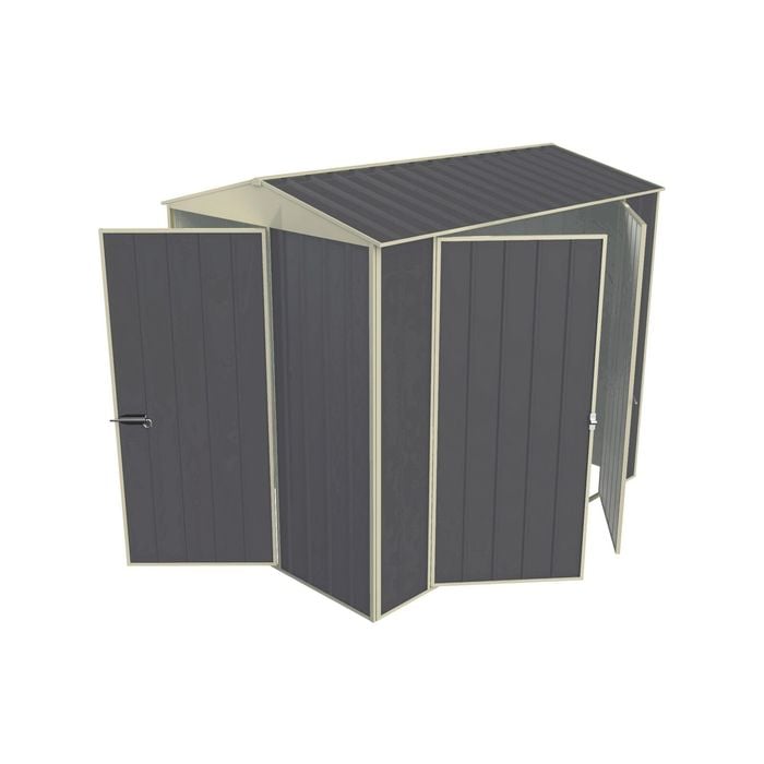 Build-a-Shed 1.5x 2.3 x 2.3m Gable Double Hinged Side Door Shed - Grey