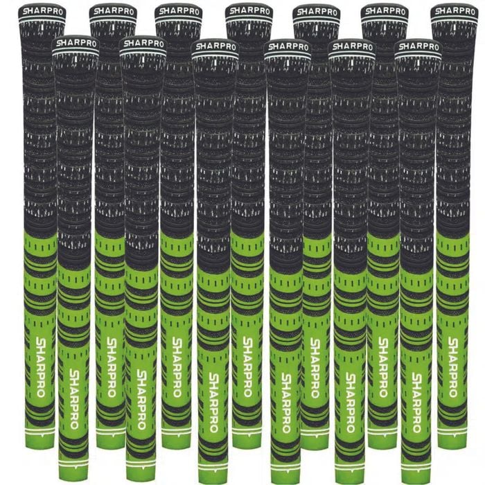 Shappro - Dual Compound Golf Grips - Set of 13 - Balck & Green
