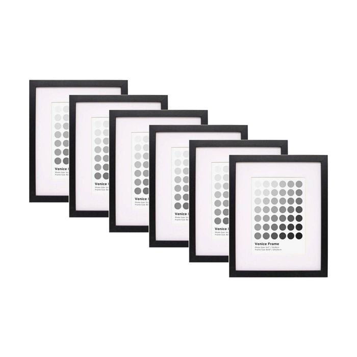 6PK Braz Venice Image Photo Document Display Frame 20x25cm Black