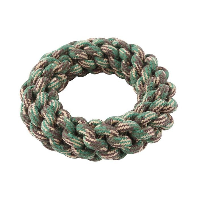 2 X Dog Toy Cotton Rope Braided Ring Pet Toy Chew Rope Play Dental