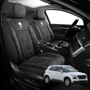 Australian Goose Edition Front Seat Covers for Hyundai Venue 2019 - Current (QX) - Suede, Universal Fit - Black