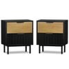 ALFORDSON Set of 2 Bedside Table Black and Wood