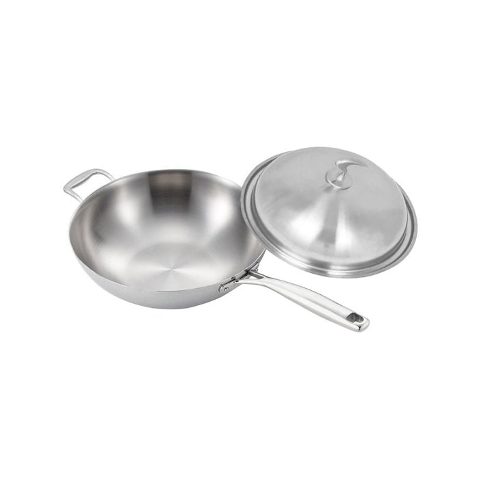 SOGA 34cm Fry Pan with Helper Handle & Lid