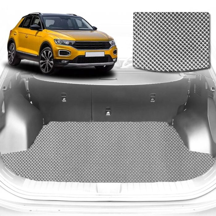 6D Diamond Car Boot Mat for VolksWagen T-Roc 2017-Current-Cargo Mat-Grey-Outback GT