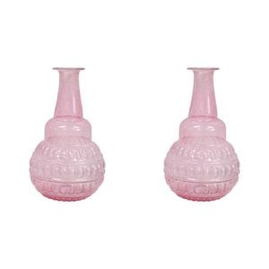 2PK LVD Bud Vase Bubble Glass Home/Lounge Decor Large Pink Gin