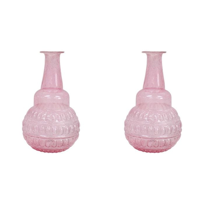 2PK LVD Bud Vase Bubble Glass Home/Lounge Decor Large Pink Gin
