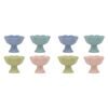 2x 4pc Ecology Ruffle Footed Bowls 12cm Pink Salt, Midday, Twilight, Ginko