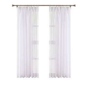Claremont 295 x 205cm White Whistler Pencil Pleat Sheer Curtain - Single
