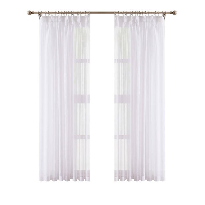 Claremont 295 x 205cm White Whistler Pencil Pleat Sheer Curtain - Single