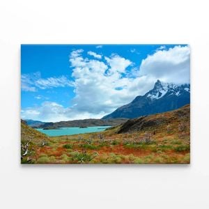 Lake Surrounded By Mountains  Print 100% Australian Made 150 x 100cm  (Stretched)