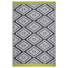 Fab Habitat 240x300cm Grey And White Valencia Diamond Recycled Plastic Outdoor Rug