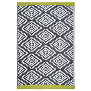 Fab Habitat 240x300cm Grey And White Valencia Diamond Recycled Plastic Outdoor Rug
