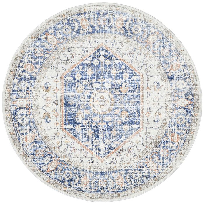 The Rug Connection Estate Lorissa Off White 150x150cm - Small Round Transitional Pet Friendly Indoor Rug