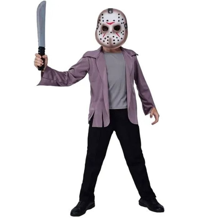 More Than Party Killer Boy Kids Halloween Costume Purple Jacket With Mask 6-9y