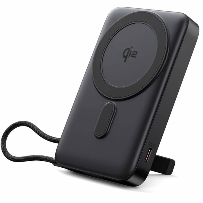 Tough On Qi2 Magsafe Power Bank 10000mah With 35w Built-in Fast Cable And Foldable Stand