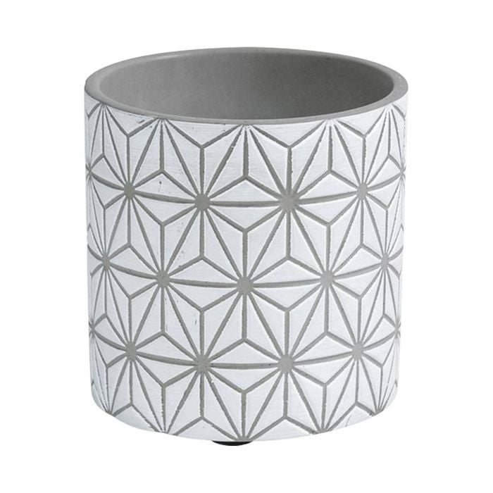 MODA 11.5cm Grey Geo Indoor Concrete Planter