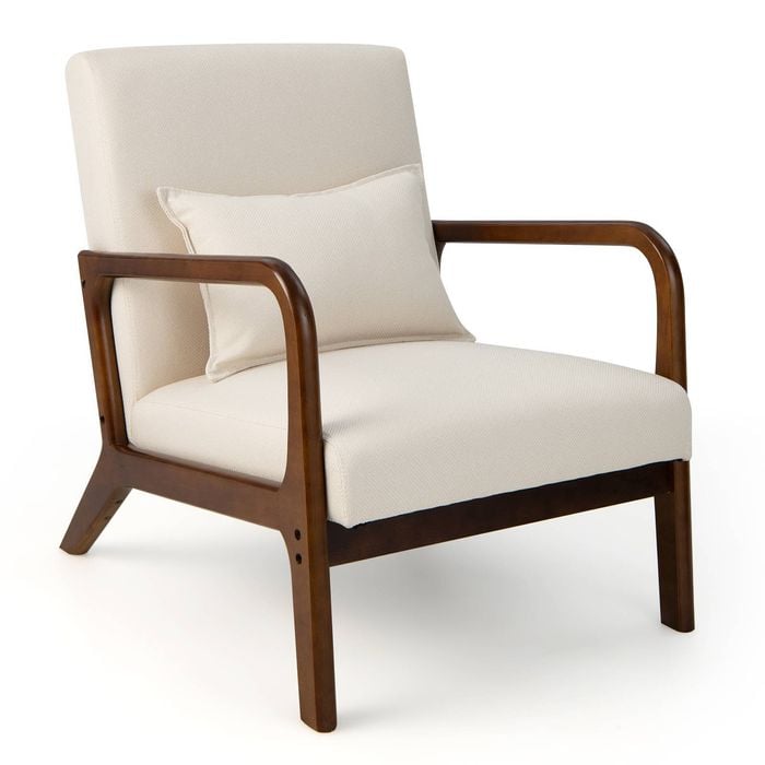 Costway Accent Lounge Chair Upholstered Single Sofa Beige
