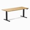 Desky Dual Light Oak Rubberwood Sit Stand Desk 180x75cm Matte Black Frame Leg