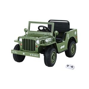 Rigo Ride On Car Jeep Kids Military  12V Green