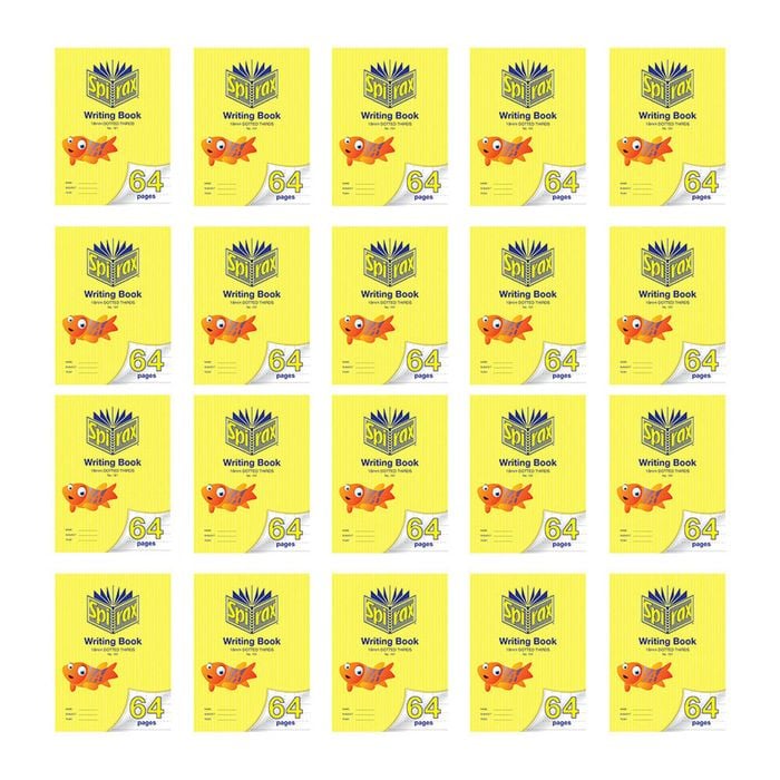 20x Spirax 161 Writing Book 33.5x24cm 64 Pages 18mm Dotted Thirds Yellow