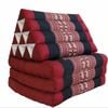 Large Thai Triangle Pillow - 3 Fold Floor Cushion | 100% Kapok Filled - Red Design