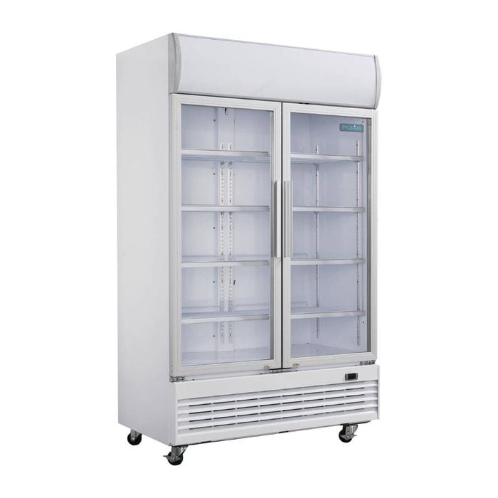 Polar G-series Hinged Door Upright Display Cooler With Light Box 950ltr - Commercial Drink Fridges (ge580-a)