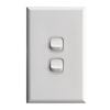 HPM Excel 2 Gang Light Switch White