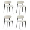 Oikiture 4x Dining Chairs Kitchen Chair Cafe Lounge Chair Boucle Black&White