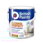 British Paints White Low Sheen Clean And Protect Interior Paint - 4L