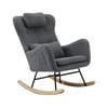 Oikiture Rocking Chair Nursing Armchair Sherpa Accent Chairs With 2 Pillow Grey