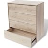 vidaXL Sideboard with 4 Drawers Oak Colour Living Room Cabinet Home Organiser