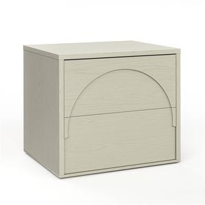 Aurora 2 Drawer Arch Bedside Table in Putty Oak