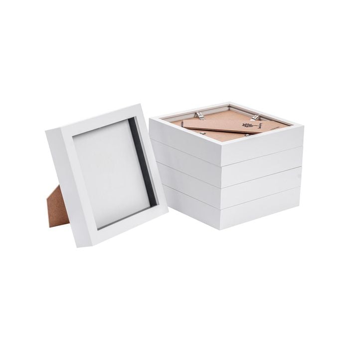 Nicola Spring Box Picture Glass Photo Frame, Standing & Hanging - for 6x6" (15x15cm) Photos - Pack of 5