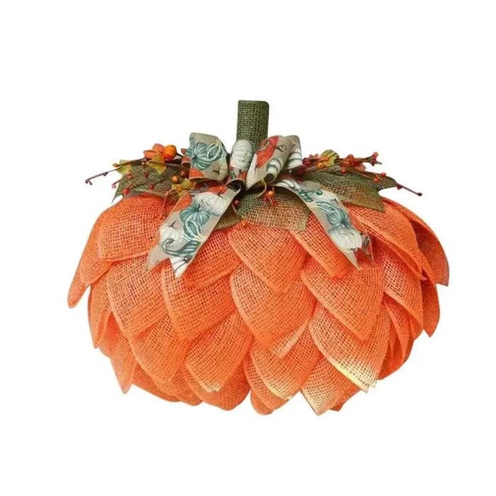 Christmas Pumpkin Wreath Harvest Door Decor [Orange]