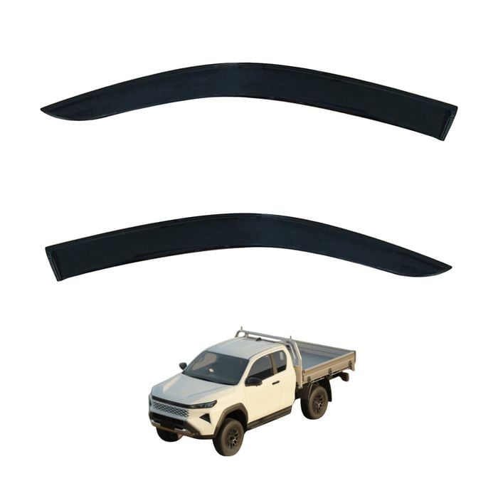 AUSGO Injection Weather Shields for Toyota Hilux Extra Cab 2025-Onwards Front 2PCS Weathershields Window Visors Wind Deflectors