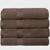 LINENOVA 4PCS 100% Cotton Extra Large Soft Bath Towels Sheets Set - Chocolate