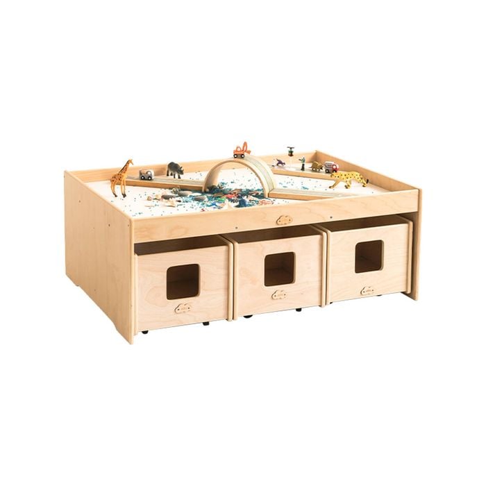 Jooyes Kids Wooden Activity Table With Storage Box - 117cm | Kids Table | 44.5cm