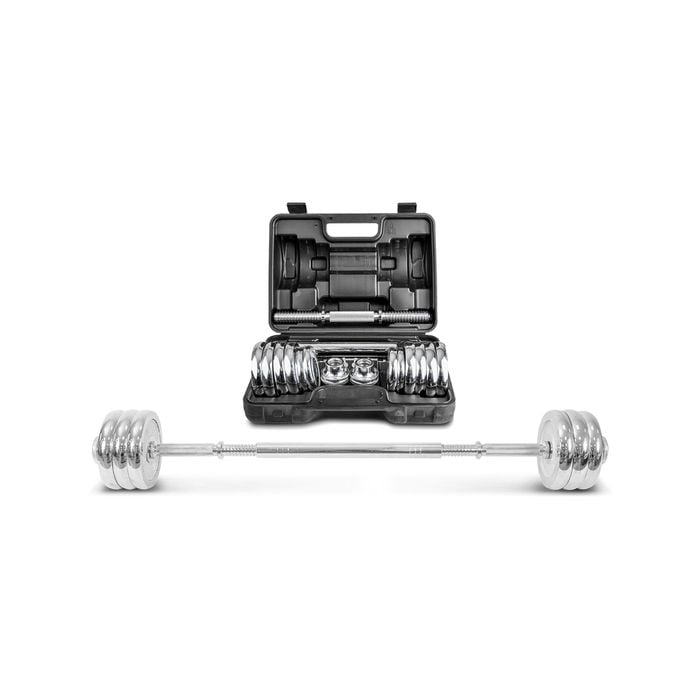 LSG Fitness 30kg 2-in-1 Dumbbell Barbell Set with Case