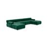 Foret 6 Seater Sofa Modular Arm Ottoman Tufted Velvet Lounge Couch Chaise Green