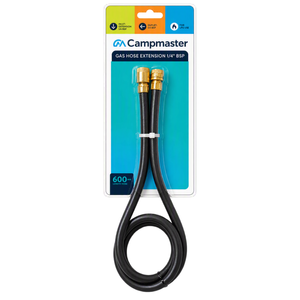 Campmaster Gas Hose Extension 600mm 1/4BSP(M) to 1/4BSP(F)