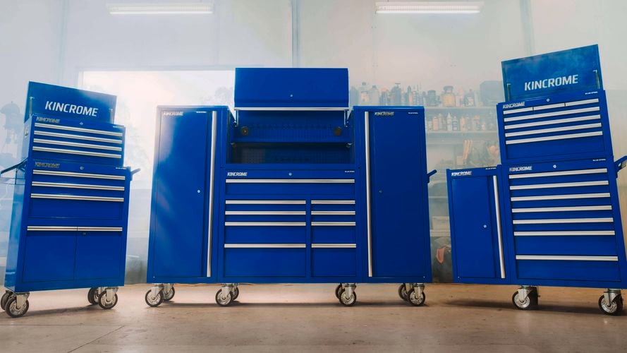 Three tool chest trolleys.