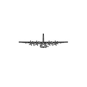 Ignite Laser Lockheed AC-130J Ghostrider - Gunship Aircraft Silhouette Metal Wall Art Rustic Metal 23.6 inch - 60 cm